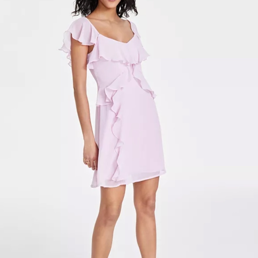 Bar III Women's Printed Sleeveless Ruffled Maxi Dress
